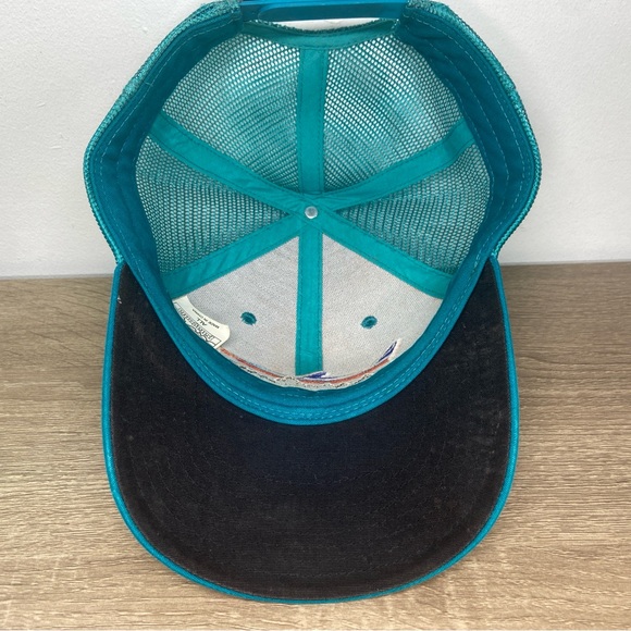 Patagonia Fitz Roy Trout Logo Trucker Hat Mens Snapback Mesh Cap Teal Adjustable - Picture 12 of 16